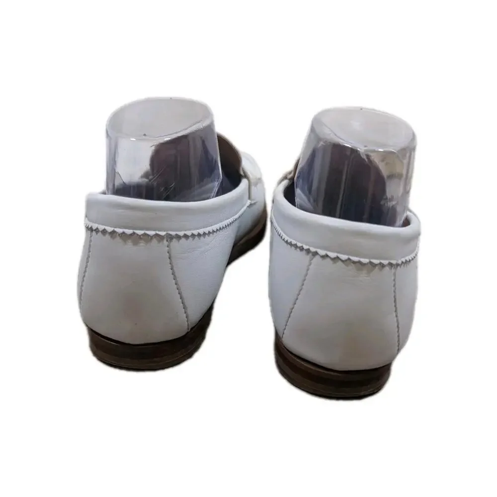 LAFAYETTE 148 NEW YORK Womens White Frieda Slip On Leather‎ Loafers Shoes 40(9)